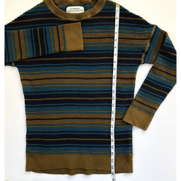 REI Co-Op Wallace Lake Waffle Sweater Sz Small Shore Stripe 100% Cotton Retro - Picture 8 of 8